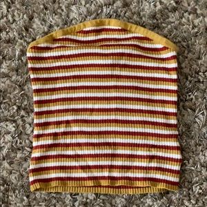 American Eagle yellow stripped tube top